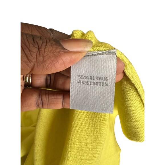 Larsen Gray Yellow Womens Sweater 3/4 Sleeve Relaxed Fit Comfy Lagenlook XL - Picture 4 of 8